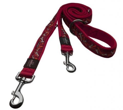 Rogz multiline - bones on red - 16 mm