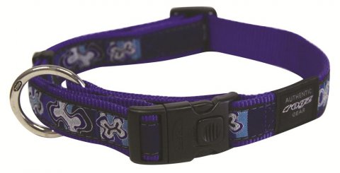 Rogz halsbnd - Indigo bones - 16 mm - M